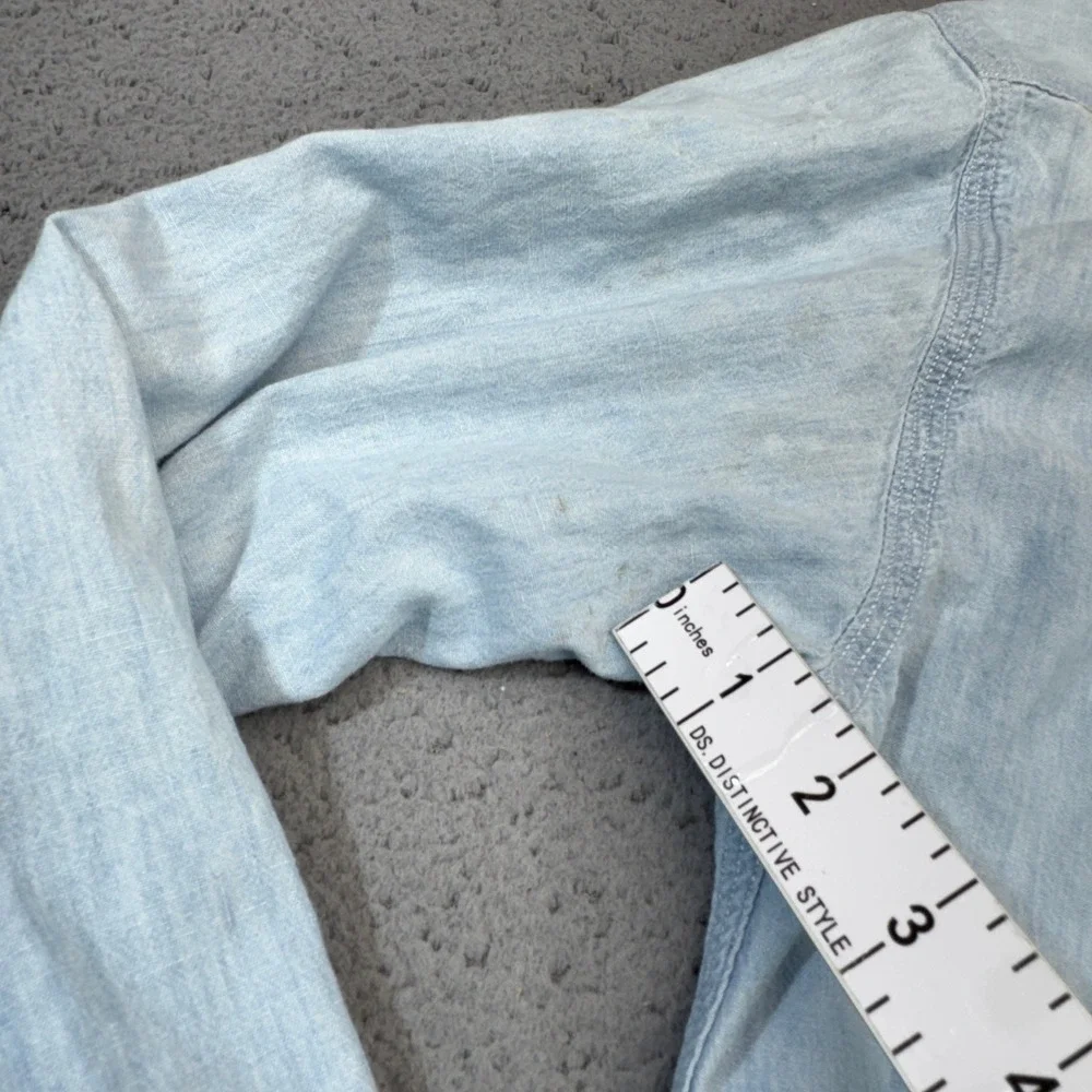 Banana Republic Safari Mens Large Blue Chambray Denim Safari Travel Casual